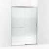 Kohler Sliding shower door, 75-1/2" H x 50-1/4 - 53-5/8" W, with heavy 5/16" thick Crystal Clear glass with privacy band