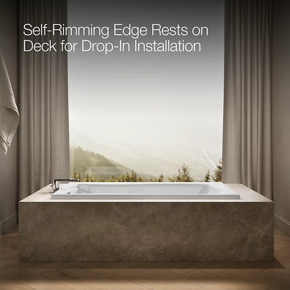Kohler Mariposa 35-7 Whirlpool Bath With End Drain And Heater 66 x 35-Inch Drop-In Bathtub