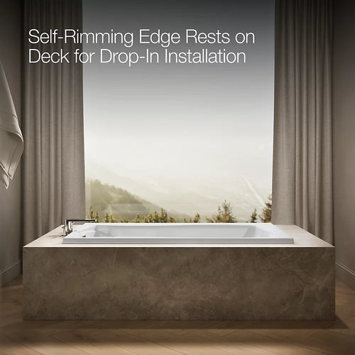 Kohler Mariposa 35-7 Whirlpool Bath With End Drain And Heater 66 x 35-Inch Drop-In Bathtub