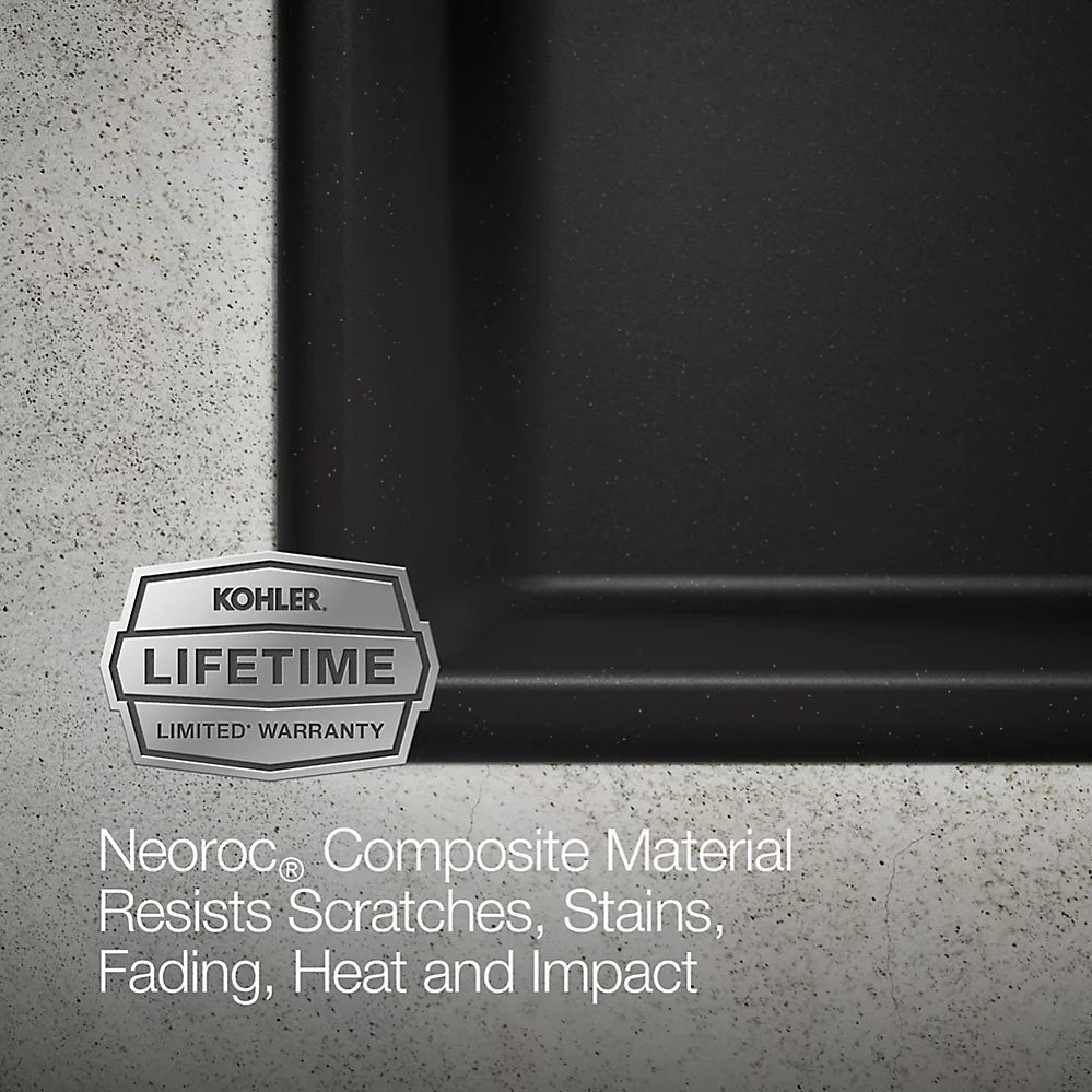 Kohler Kennon® 33" top-/undermount double-bowl kitchen sink