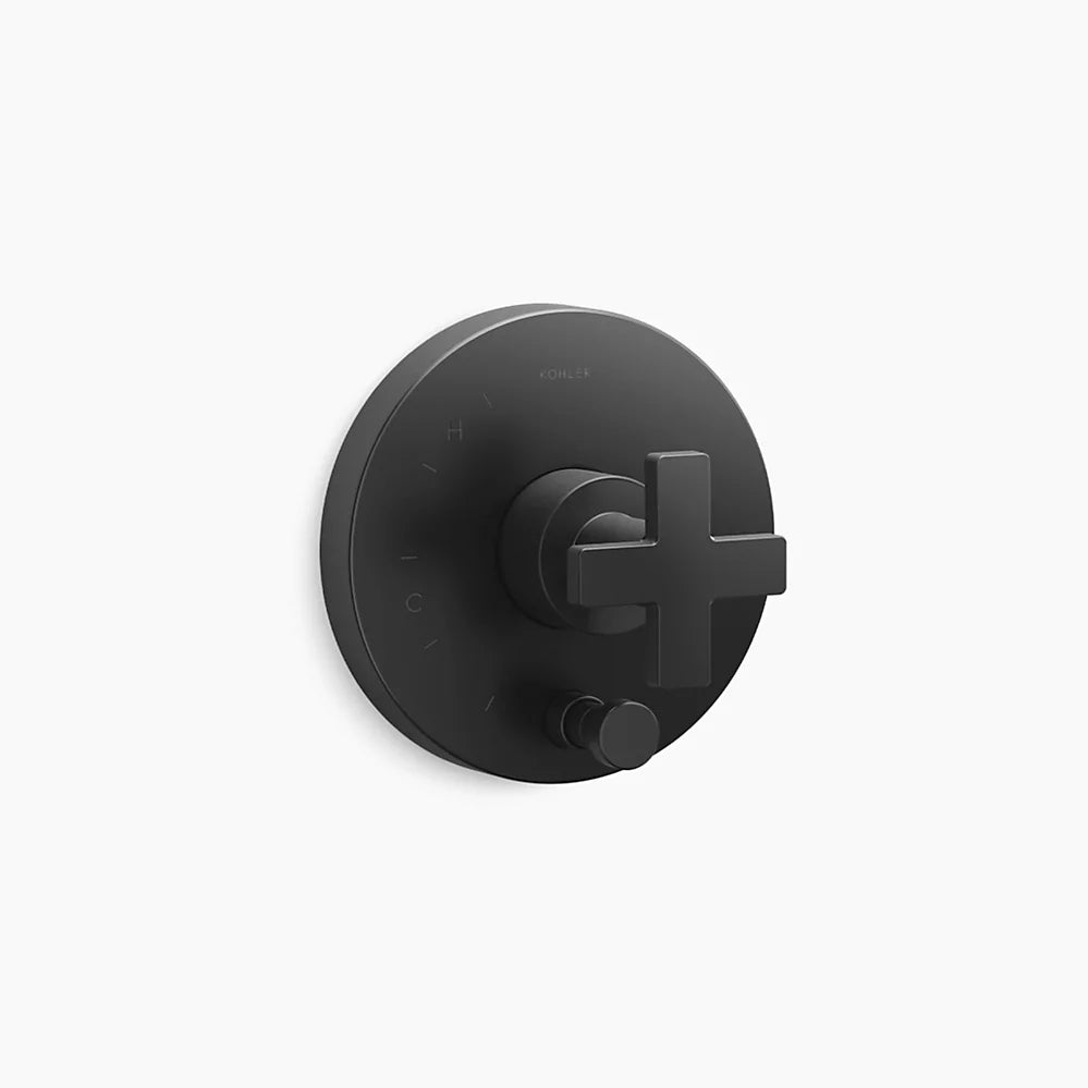 Kohler Rite-Temp® valve trim with push-button diverter and cross handle