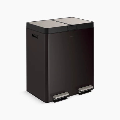 Kohler 82-liter stainless steel dual-bin step trash can