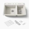 Kohler Riverby® 33" undermount double-bowl workstation kitchen sink