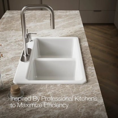 Kohler Riverby® 33" top-mount double-bowl kitchen sink