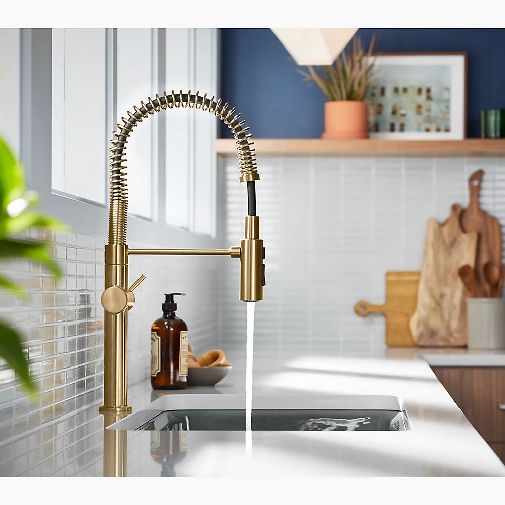 Kohler Semi-professional kitchen sink faucet with three-function sprayhead