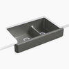 Kohler Smart Divide® 35-1/2" undermount double-bowl farmhouse kitchen sink with short apron