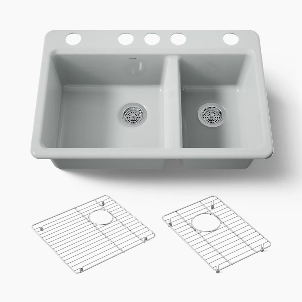 Kohler Riverby® 33" undermount double-bowl kitchen sink