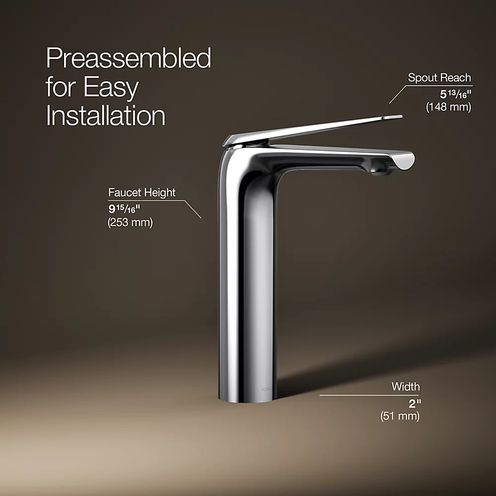 Kohler Tall single-handle bathroom sink faucet, 0.5 gpm