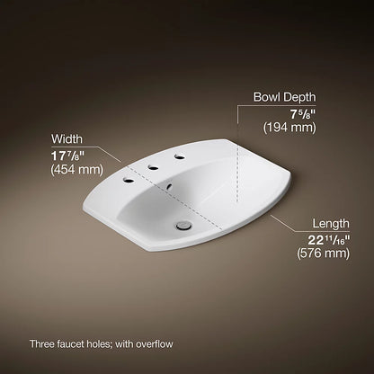 Kohler 22-3/4" rectangle drop-in bathroom sink