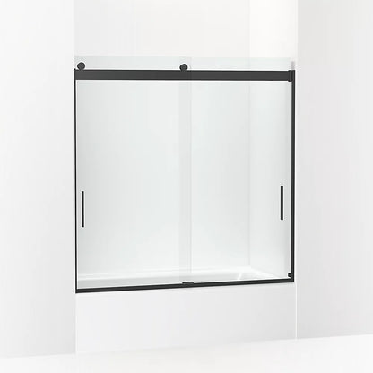Kohler Sliding bath door, 59-3/4" H x 56-5/8 - 59-5/8" W, with 1/4" thick Crystal Clear glass