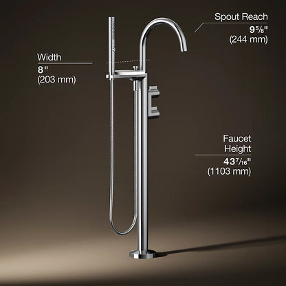 Kohler Floor-mount bath filler trim with lever handles and handshower