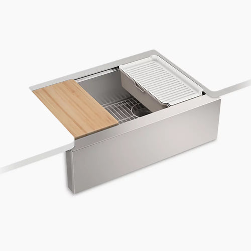 Kohler 29-1/2" undermount single-bowl farmhouse workstation kitchen sink