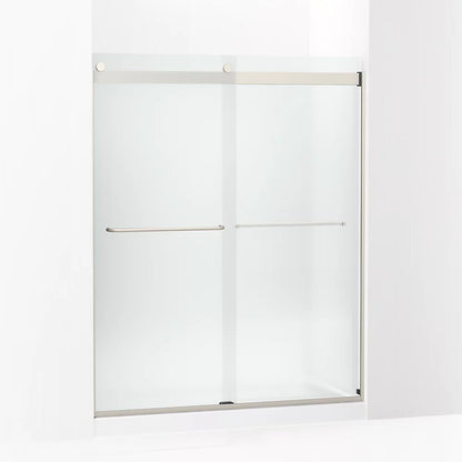 Kohler Sliding shower door, 74" H x 56-5/8 - 59-5/8" W, with 1/4" thick Frosted glass