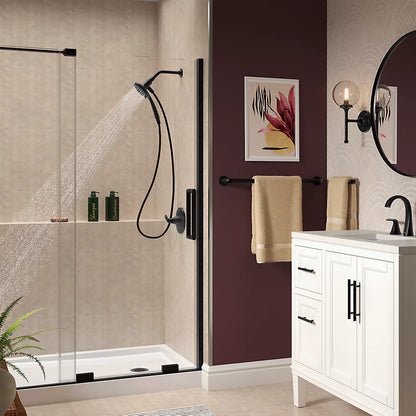 Kohler Sliding shower door, 71-3/4" H x 55-3/4 - 59-3/4" W, with 5/16" thick Crystal Clear glass