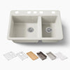Kohler Riverby® 33" undermount double-bowl workstation kitchen sink