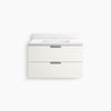 Kohler 30" wall-hung bathroom vanity cabinet with sink and quartz top