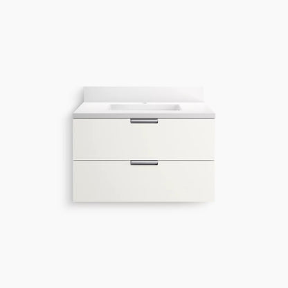 Kohler 30" wall-hung bathroom vanity cabinet with sink and quartz top