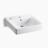 Kohler 20" x 18" wall-mount/concealed arm carrier bathroom sink left-hand soap dispenser hole
