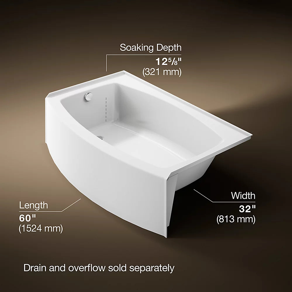 Kohler Expanse Alcove bath, left drain