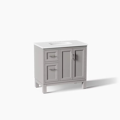 Kohler Quo Cabinet and Quartz Top 36-Inch Single-Sink Bathroom Vanity