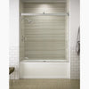 Kohler 62" H sliding bath door with 1/4"-thick glass