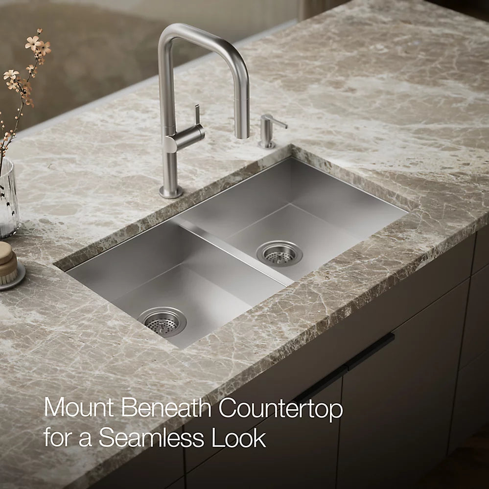 Kohler Vault™ 33" top-/undermount double-bowl kitchen sink