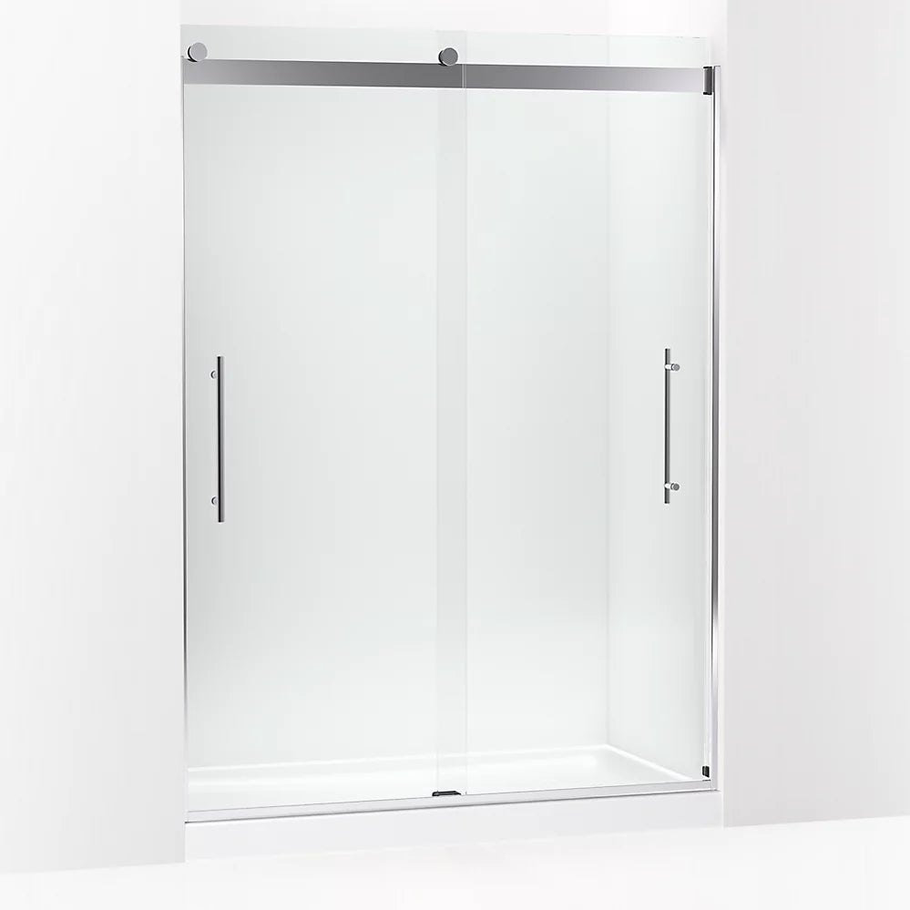 Kohler Frameless sliding shower door, 81-5/8" H x 56-5/8 - 59-5/8" W, with 3/8"-thick Crystal Clear glass
