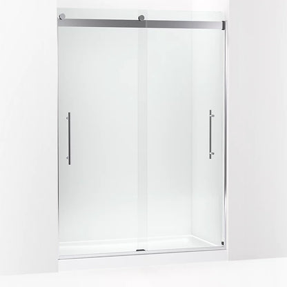 Kohler Frameless sliding shower door, 81-5/8" H x 56-5/8 - 59-5/8" W, with 3/8"-thick Crystal Clear glass
