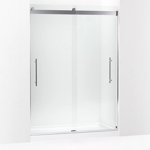 Kohler Frameless sliding shower door, 81-5/8" H x 56-5/8 - 59-5/8" W, with 3/8"-thick Crystal Clear glass