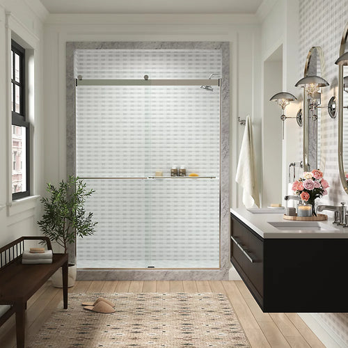Kohler 81-5/8" H sliding shower door with 3/8"-thick glass