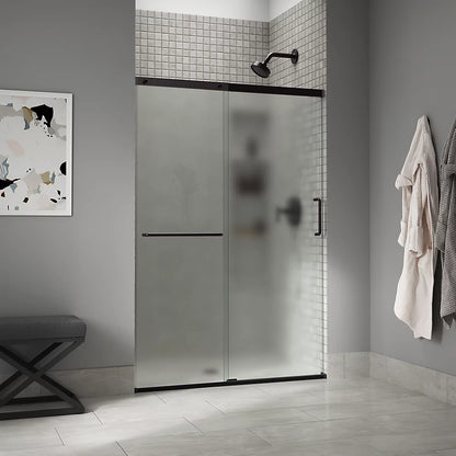 Kohler Sliding shower door, 70-1/2" H x 44-1/4 - 47-5/8" W, with 1/4" thick Frosted glass