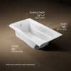 Kohler Mariposa 66" x 36" Alcove Heated BubbleMassage air bath with Bask heated surface, left drain