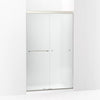 Kohler Sliding shower door, 76" H x 44-5/8 - 47-5/8" W, with 5/16" thick Frosted glass