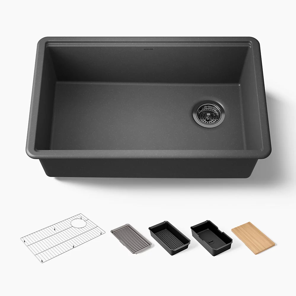 Kohler Billings® 29" undermount single-bowl workstation kitchen sink