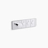 Kohler Three-outlet recessed mechanical thermostatic valve control
