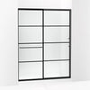 Kohler Sliding shower door, 75-1/2" H x 56-1/4 - 59-5/8" W, with heavy 5/16" thick Crystal Clear glass with rectangular grille pattern