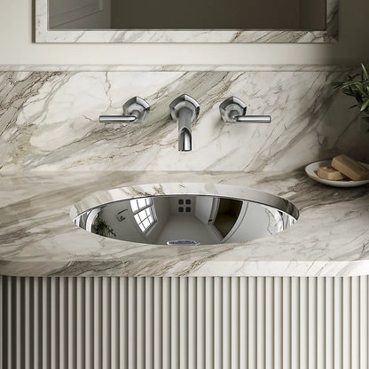 Kohler 20" oval drop-in/undermount bathroom sink, no overflow