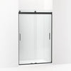 Kohler Levity Sliding shower door, 74" H x 43-5/8 - 47-5/8" W, with 1/4" thick Crystal Clear glass