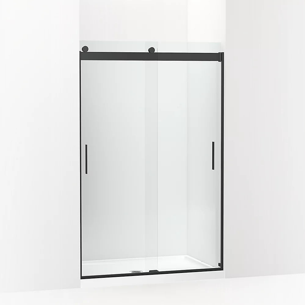 Kohler Levity Sliding shower door, 74" H x 43-5/8 - 47-5/8" W, with 1/4" thick Crystal Clear glass