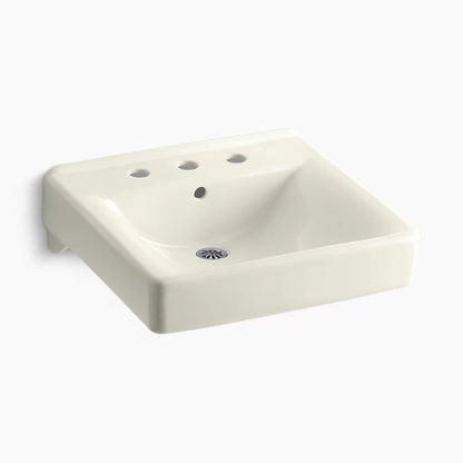 Kohler 20" x 18" wall-mount/concealed arm carrier bathroom sink with 8" widespread faucet holes