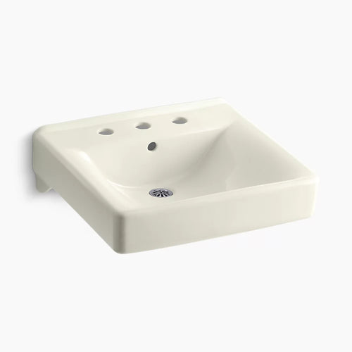 Kohler 20" x 18" wall-mount/concealed arm carrier bathroom sink with 8" widespread faucet holes