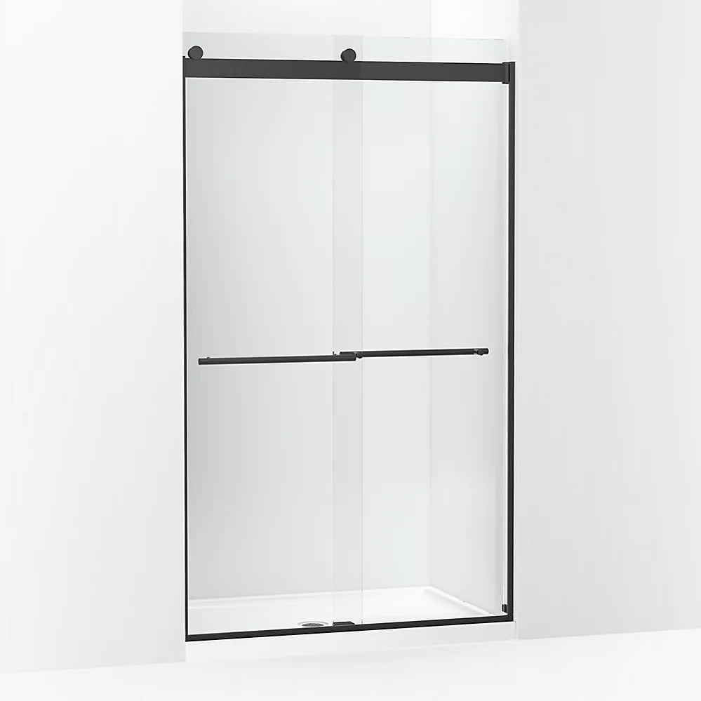 Kohler Frameless sliding shower door, 81-5/8" H x 44-5/8 - 47-5/8" W, with 3/8"-thick Crystal Clear glass