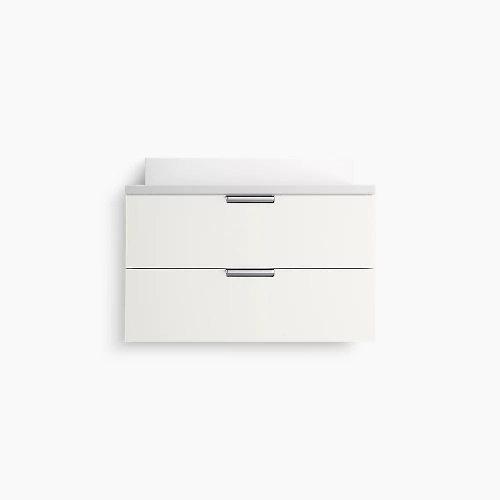 Kohler 30" wall-hung bathroom vanity cabinet with sink and quartz top