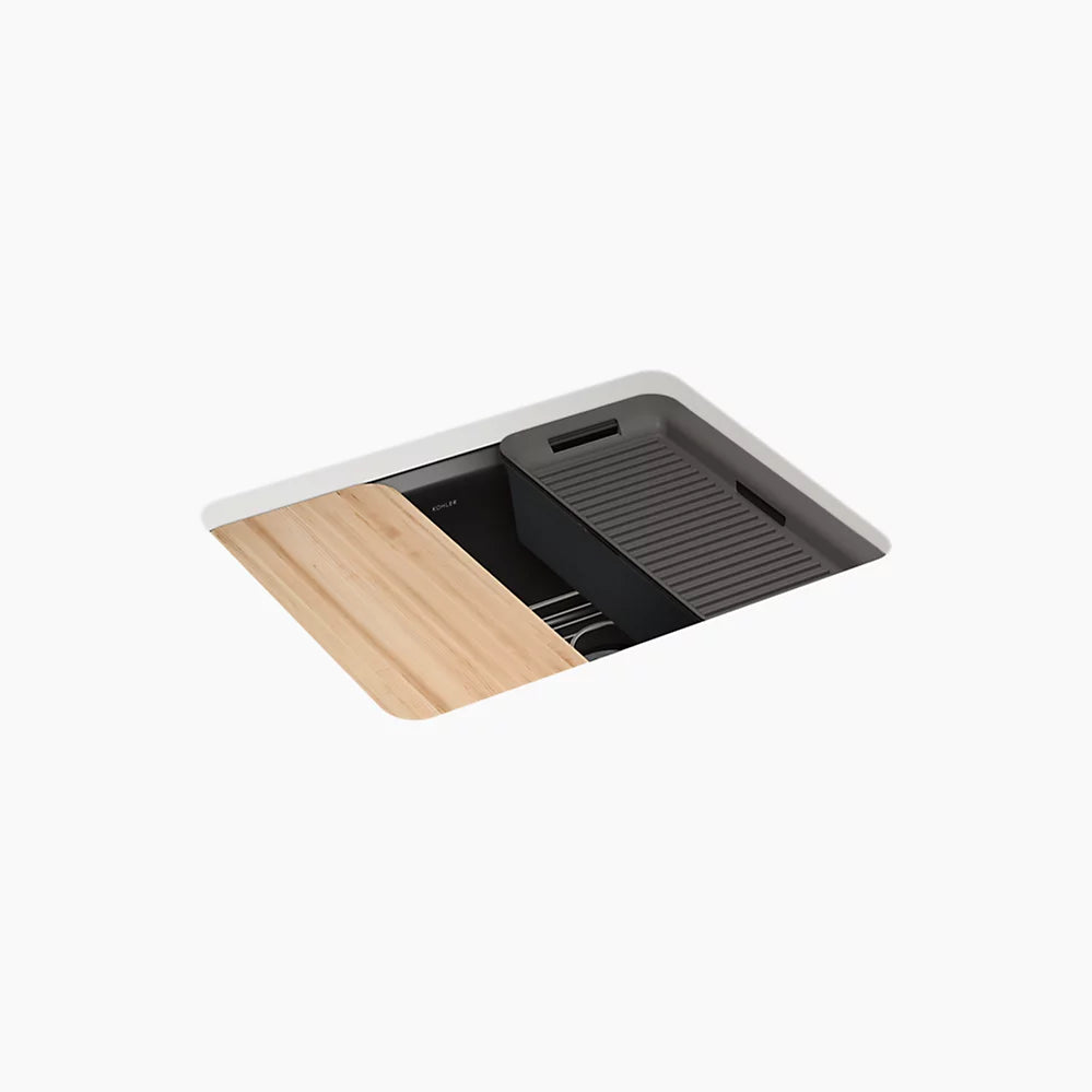 Kohler 25" undermount single-bowl workstation kitchen sink