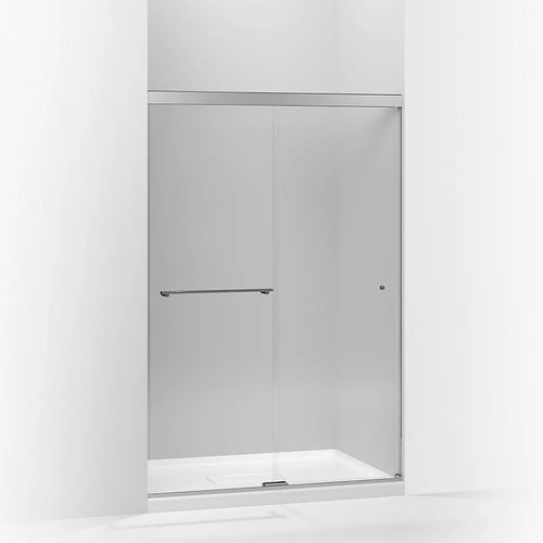 Kohler Sliding shower door, 76" H x 44-5/8 - 47-5/8" W, with 5/16" thick Crystal Clear glass