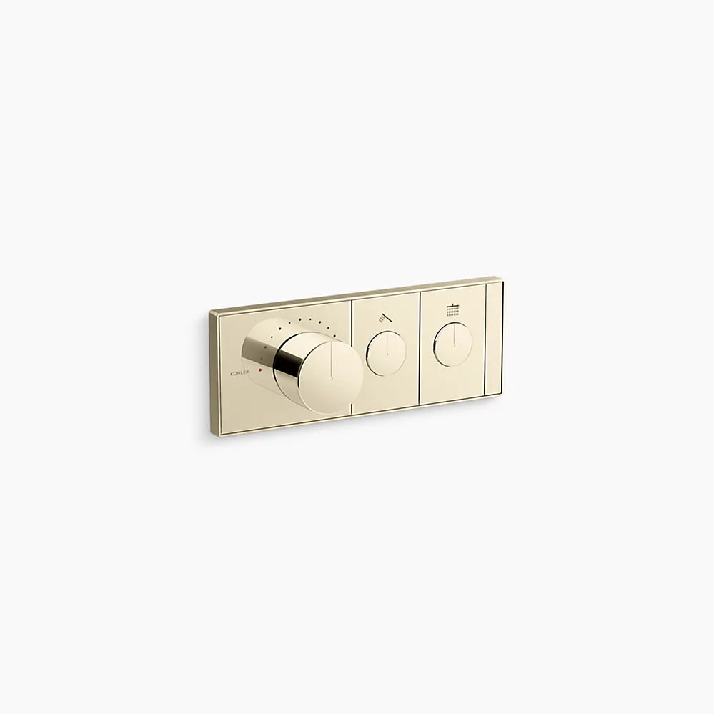 Kohler Two-outlet recessed mechanical thermostatic valve control
