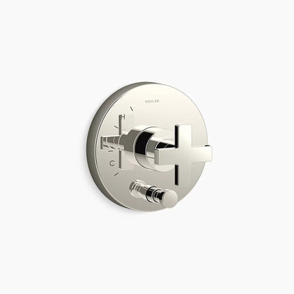 Kohler Rite-Temp® valve trim with push-button diverter and cross handle