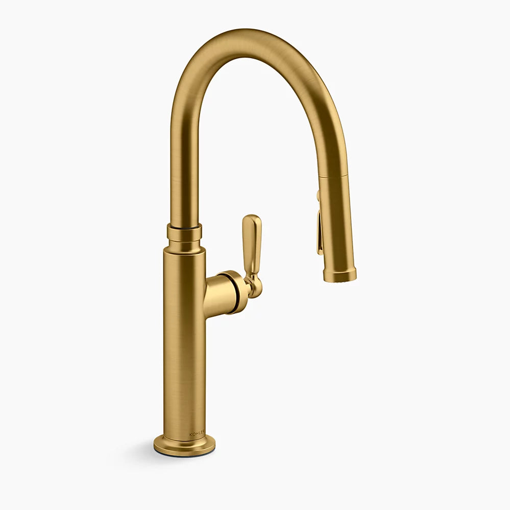 Kohler Pull-down kitchen sink faucet with three-function sprayhead