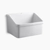 Kohler 28" x 22" bracket-mount utility sink with single faucet hole