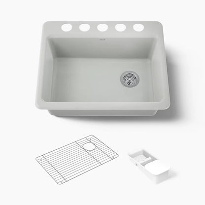 Kohler Riverby® 27" undermount single-bowl workstation kitchen sink